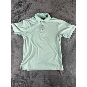 Cubavera Men's Polo Shirt Small Light Green Mint Short Sleeve Cotton Blend